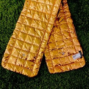 Metallic gold puffer wrap scarf